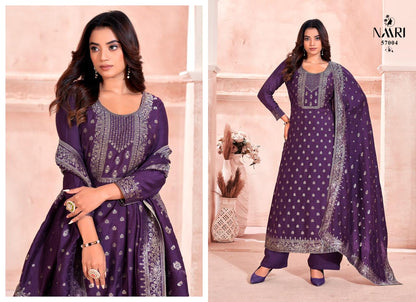 Salaar Naari Muslin Jacquard Plazzo Style Suits