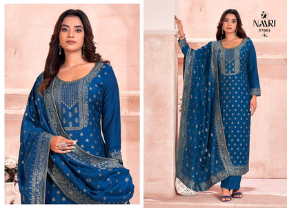 Salaar Naari Muslin Jacquard Plazzo Style Suits