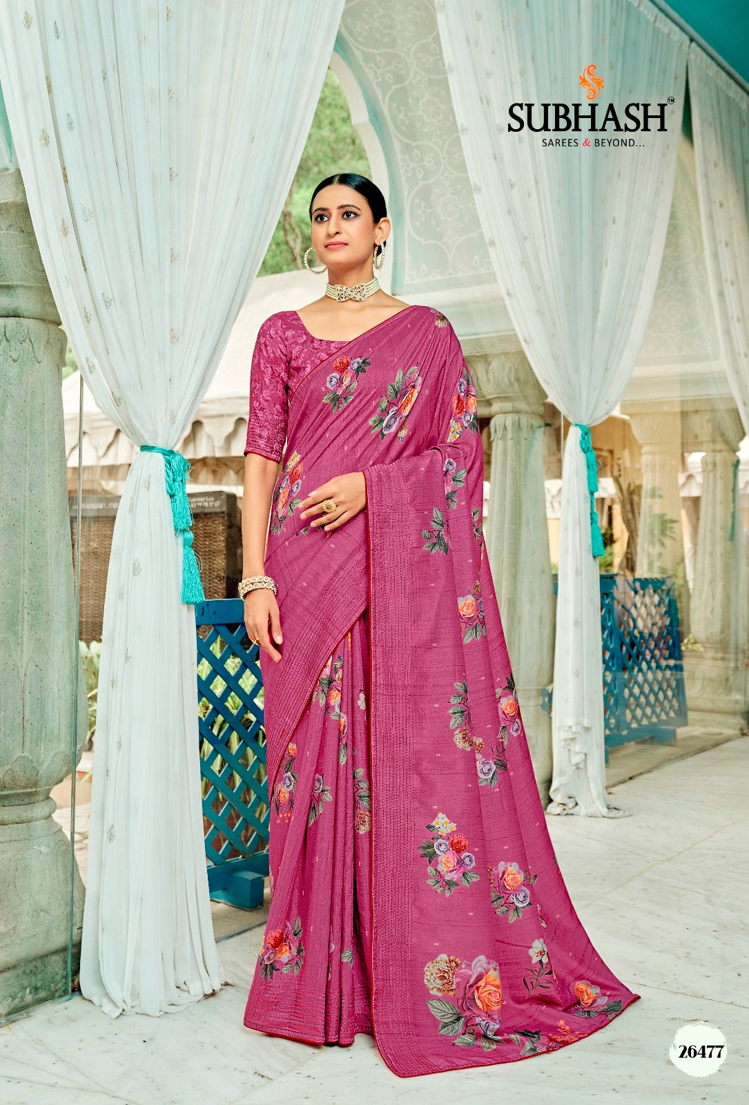 Buy Subhash Sarees Digital Print Bollywood Georgette Red Sarees Online @  Best Price In India | Flipkart.com