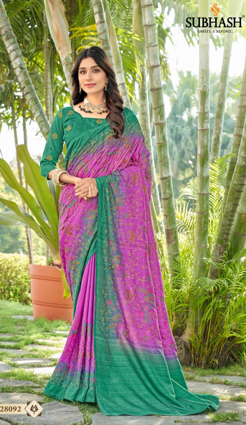 Subhash Sarees Temptation Vol 27 Printed Fancy Fabric Sarees Collection At  Wholesale Rate | Sari