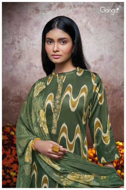 Sallie 2115 Ganga Cotton Silk Plazzo Style Suits