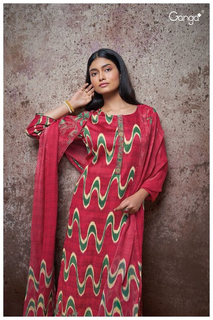 Sallie 2115 Ganga Cotton Silk Plazzo Style Suits