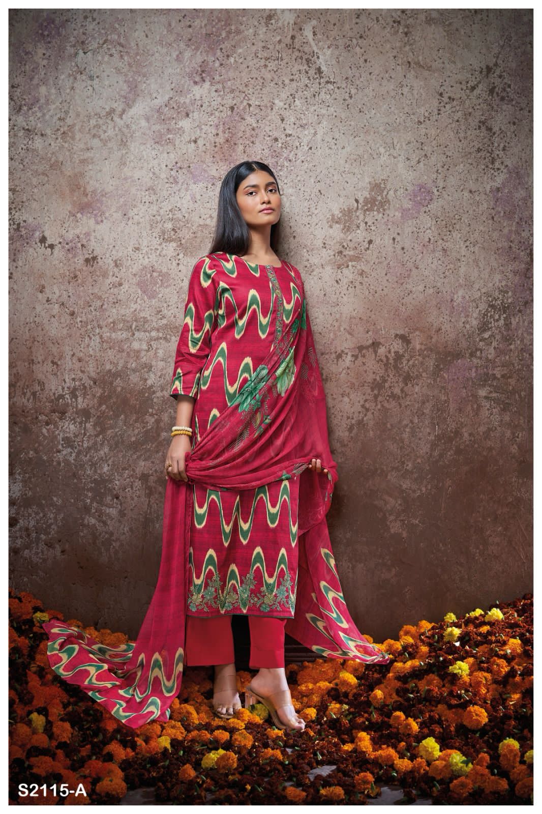 Sallie 2115 Ganga Cotton Silk Plazzo Style Suits