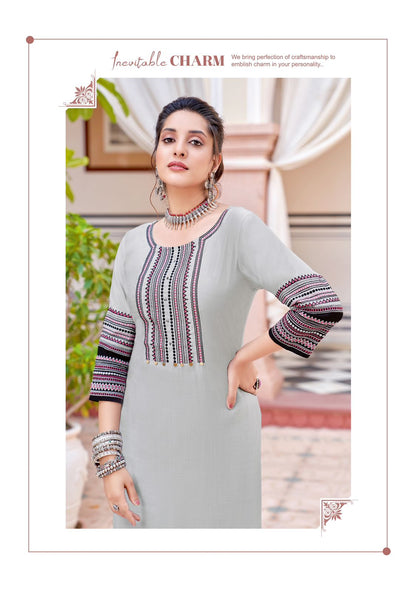 Salonee Vol 5 Wooglee Rayon Long Straight Kurti
