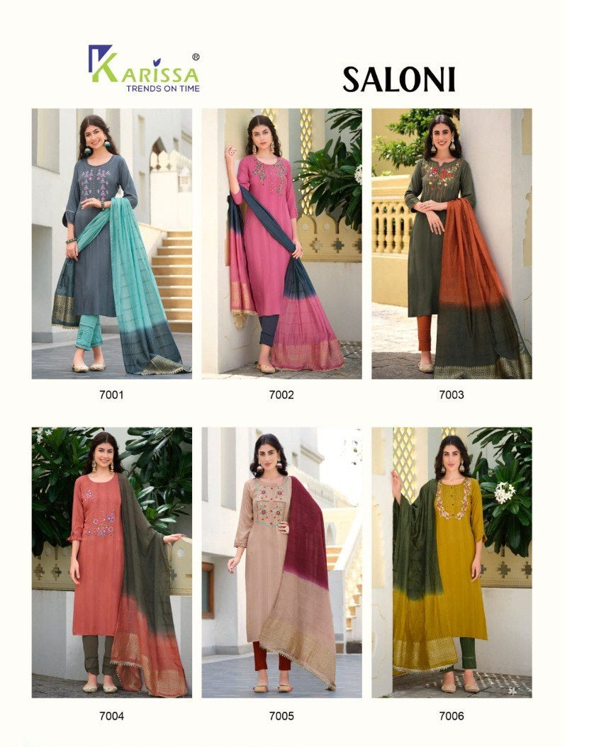 Saloni Karissa Rayon Readymade Pant Style Suits