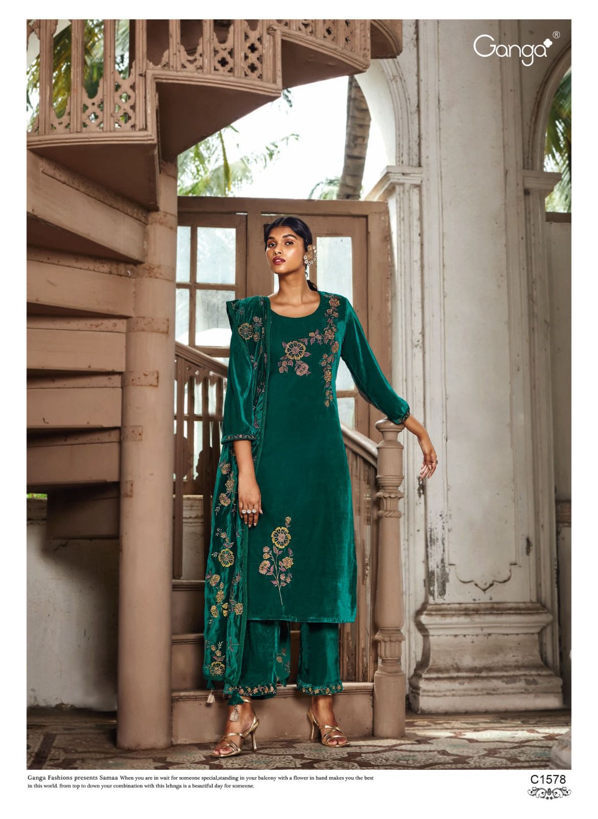 Samaa Ganga Velvet Suits