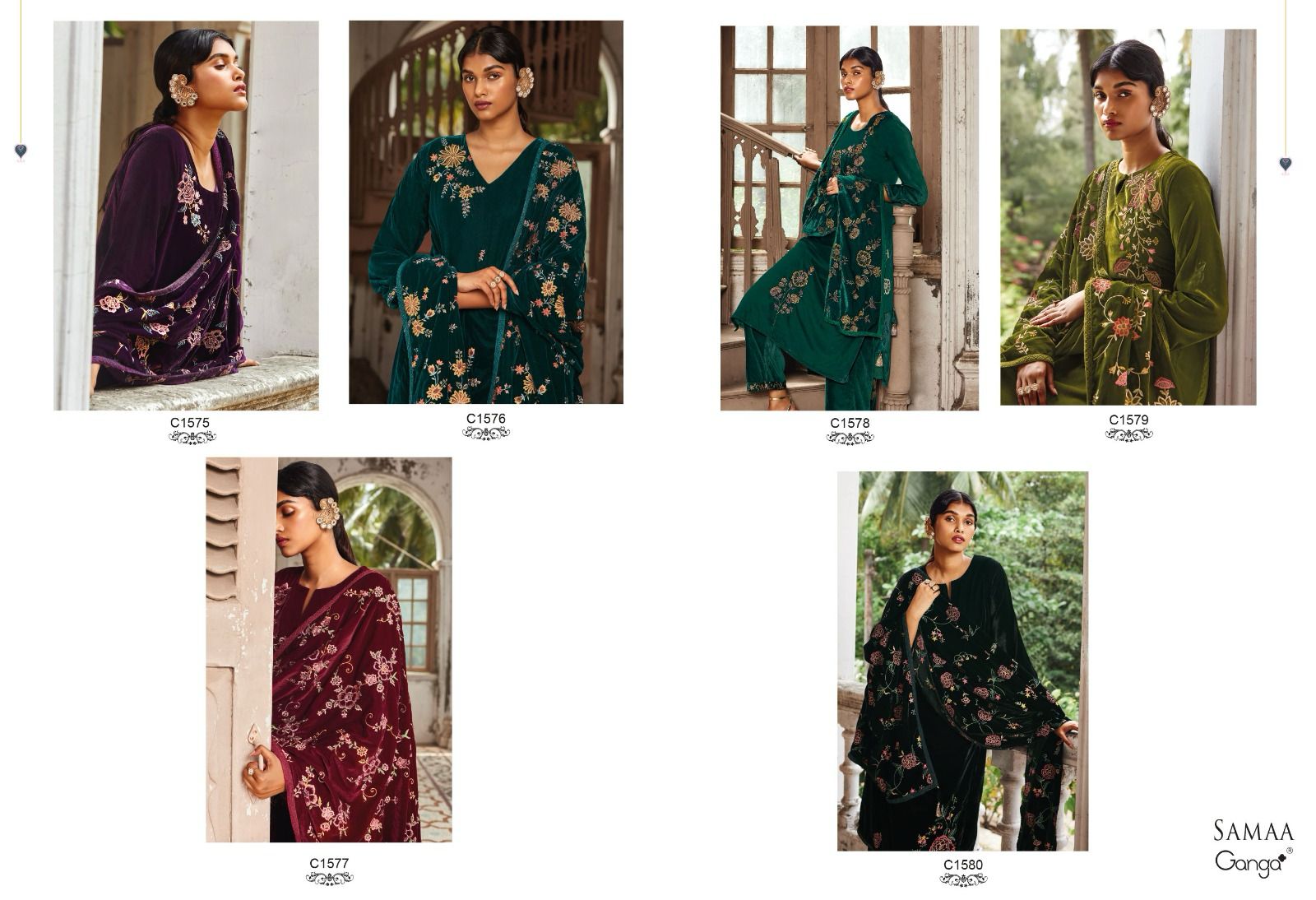 Samaa Ganga Velvet Suits