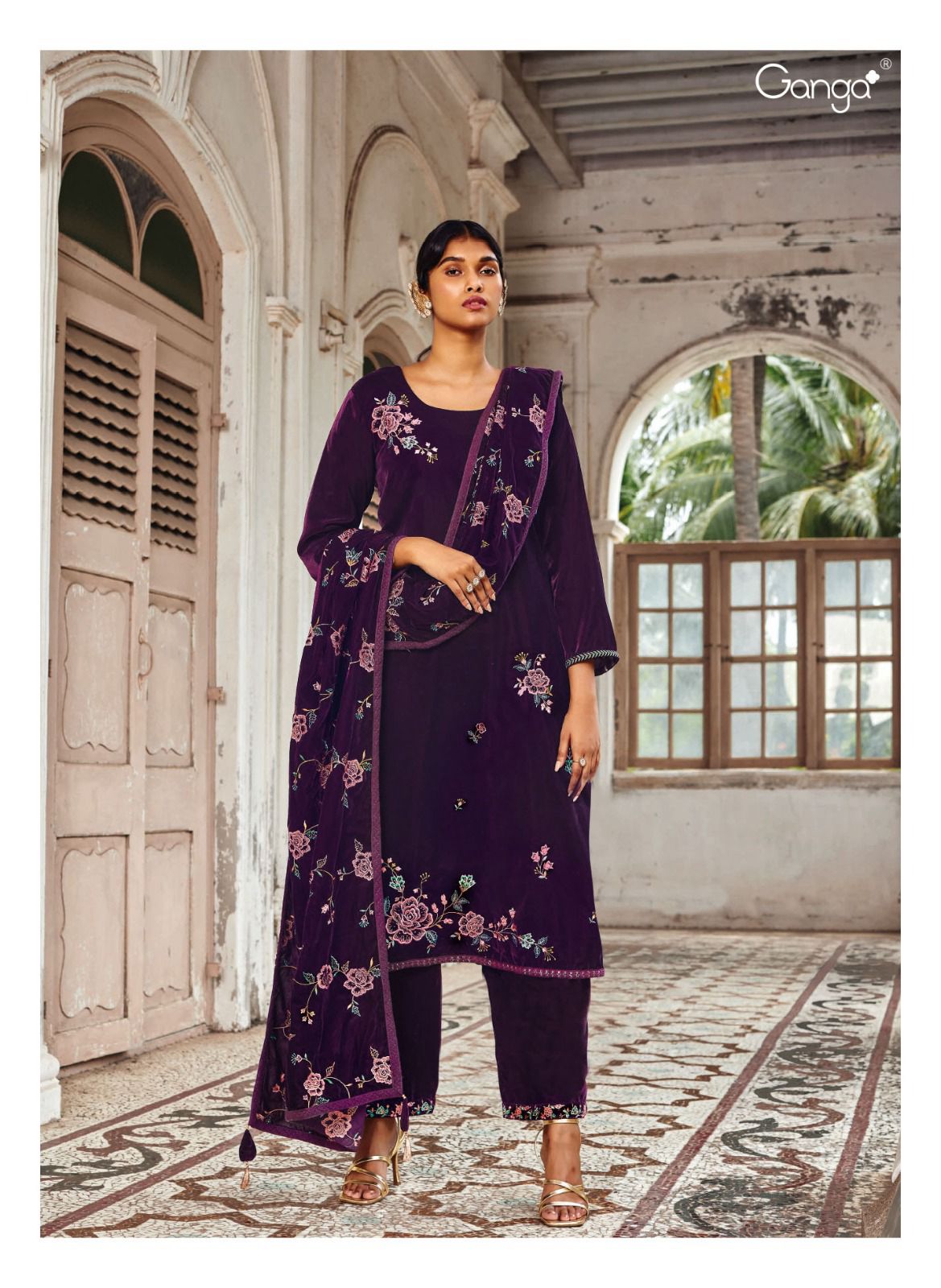 Samaa Ganga Velvet Suits