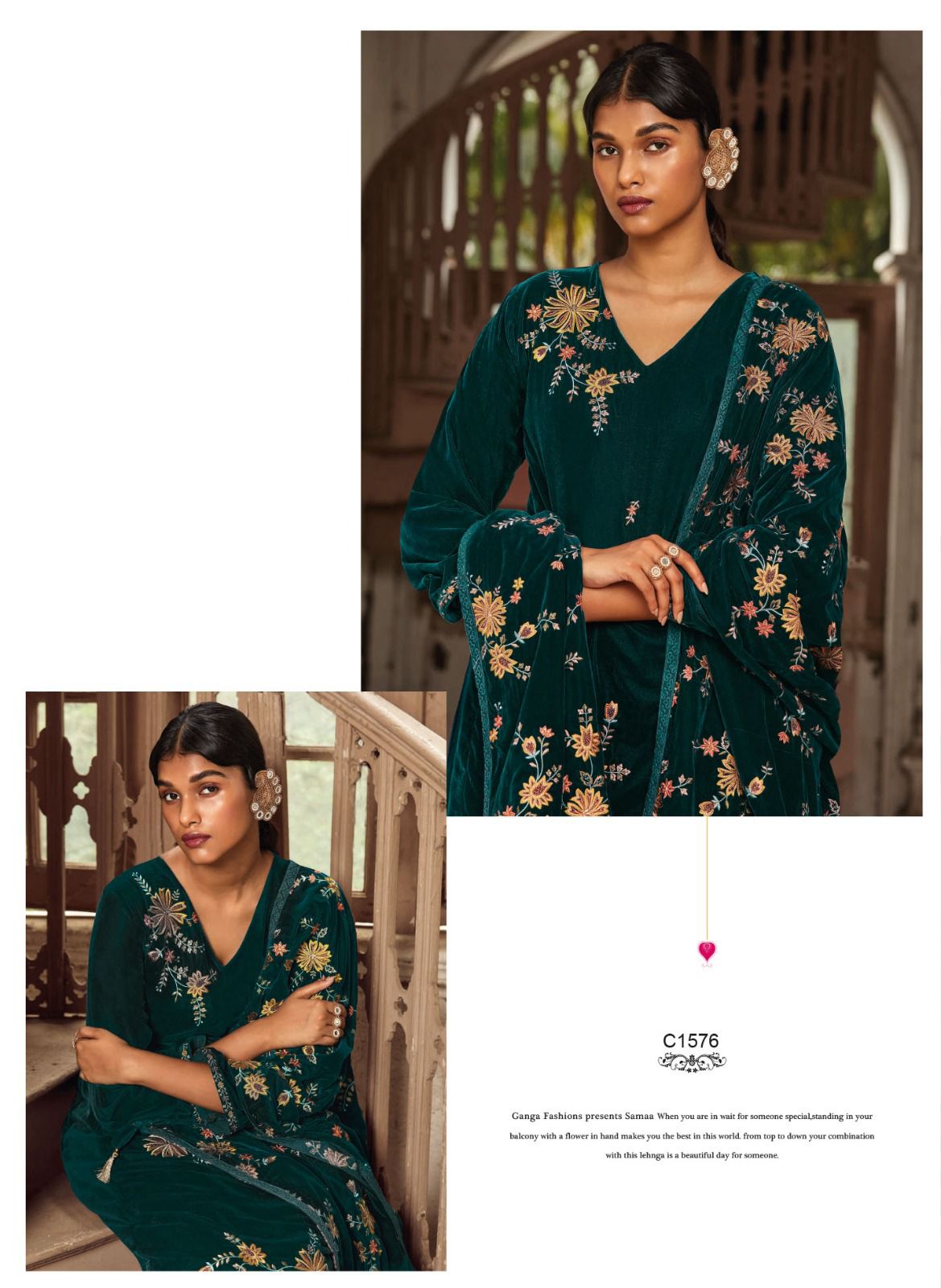 Samaa Ganga Velvet Suits