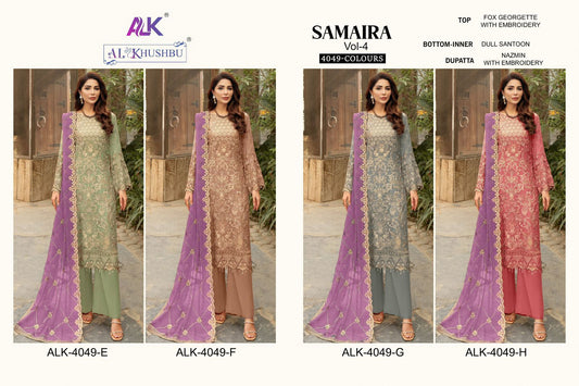 Samaira Vol 4-4049 Alk Georgette Pakistani Salwar Suits