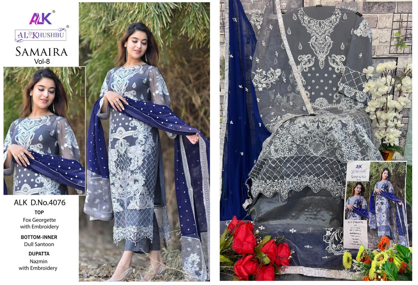 Samaira Vol 8 Alk Georgette Pakistani Salwar Suits