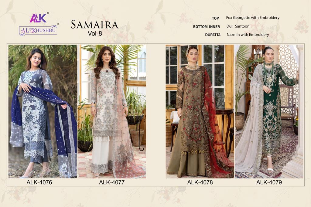 Samaira Vol 8 Alk Georgette Pakistani Salwar Suits