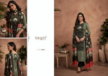 Samma Karachi Prints Jaam Satin Pant Style Suits