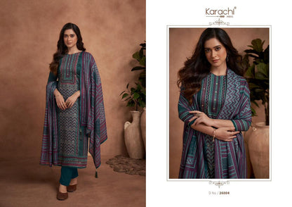 Samma Karachi Prints Jaam Satin Pant Style Suits