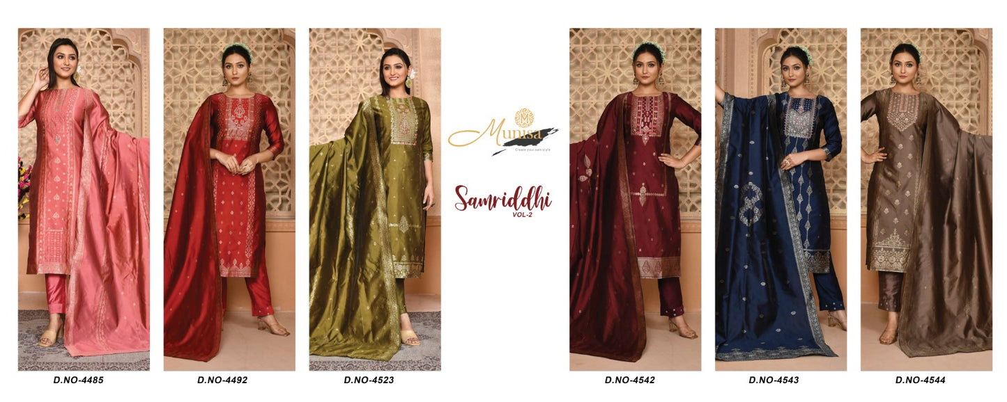 Samriddhi Vol 2 Munisa Silk Readymade Pant Style Suits