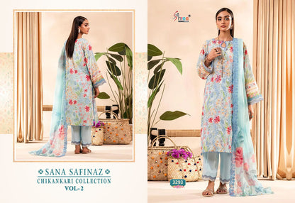 Sana Safinaz Chikankari Vol 2 Shree Fabs Cotton Pakistani Salwar Suits