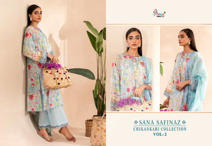 Sana Safinaz Chikankari Vol 2 Shree Fabs Cotton Pakistani Salwar Suits