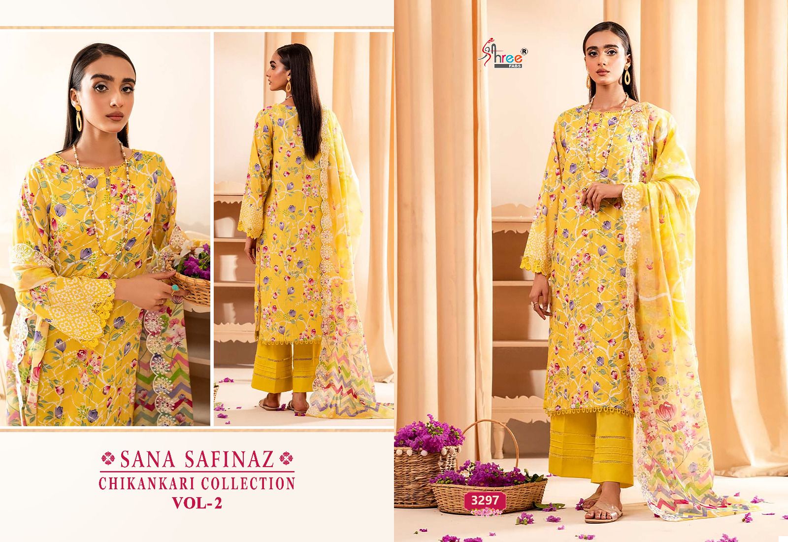 Sana Safinaz Chikankari Vol 2 Shree Fabs Cotton Pakistani Salwar Suits