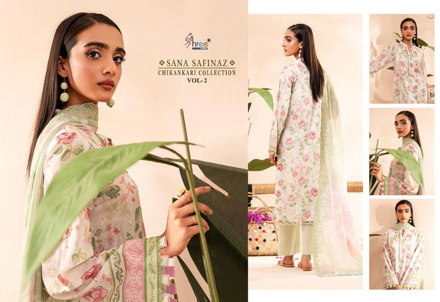 Sana Safinaz Chikankari Vol 2 Shree Fabs Cotton Pakistani Salwar Suits