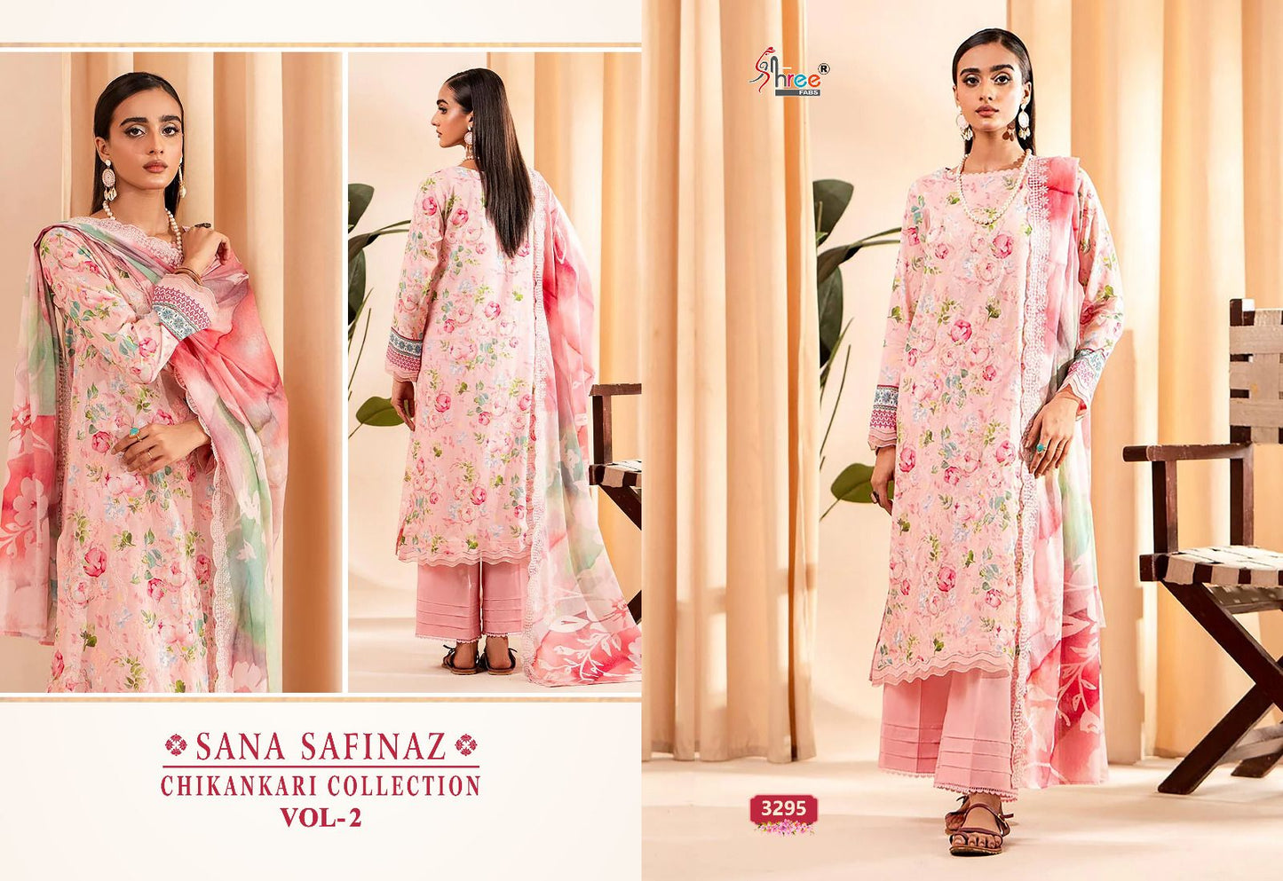 Sana Safinaz Chikankari Vol 2 Shree Fabs Cotton Pakistani Salwar Suits
