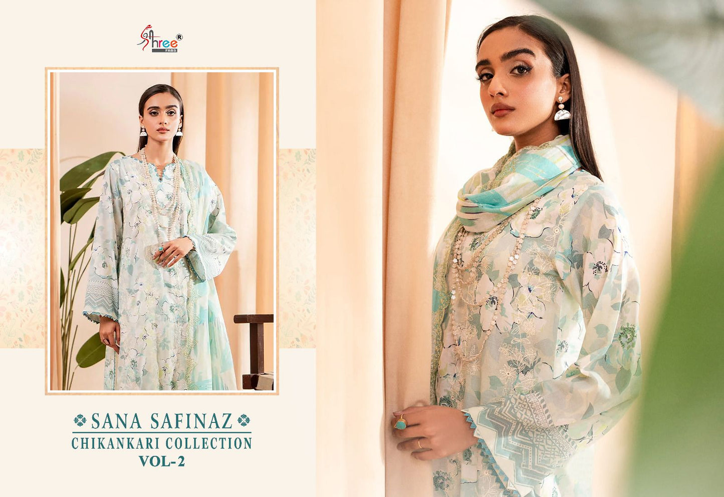 Sana Safinaz Chikankari Vol 2 Shree Fabs Cotton Pakistani Salwar Suits