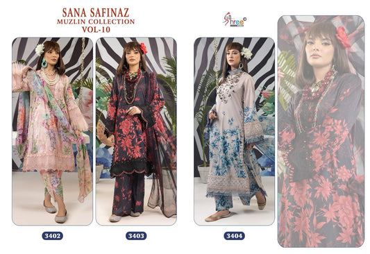 Sana Safinaz Muzlin Collection Vol 10 Shree Fabs Cotton Pakistani Patch Work Suits