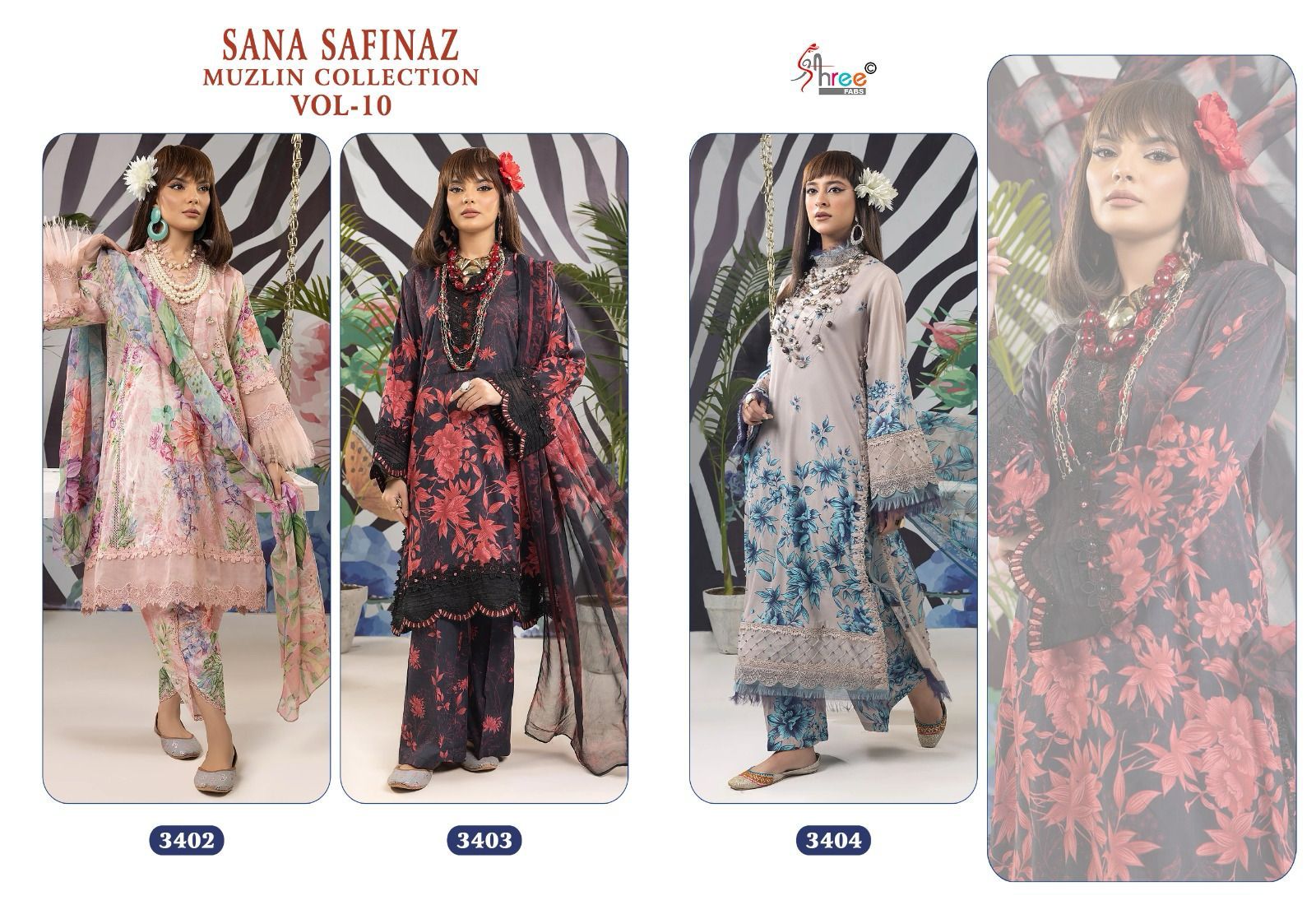 Sana Safinaz Muzlin Collection Vol 10 Shree Fabs Cotton Pakistani Patch Work Suits