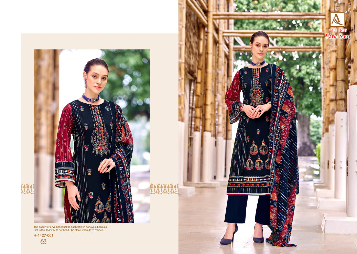 Sana Sara Alok Cambric Karachi Salwar Suits