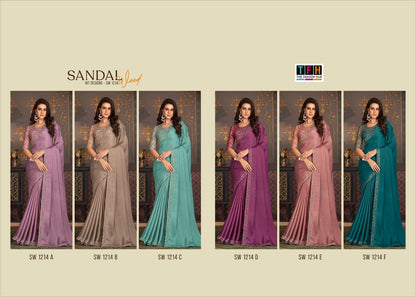 Sandalwood- Sw-1214 Tfh Satin Silk Sarees