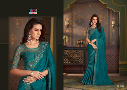 Sandalwood- Sw-1214 Tfh Satin Silk Sarees
