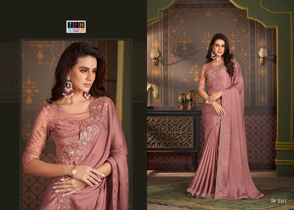 Sandalwood- Sw-1214 Tfh Satin Silk Sarees