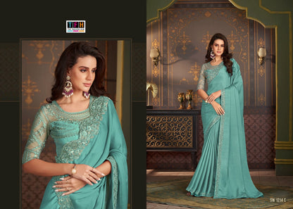 Sandalwood- Sw-1214 Tfh Satin Silk Sarees