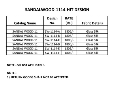 Sandalwood Hit-1114 Tfh Sarees