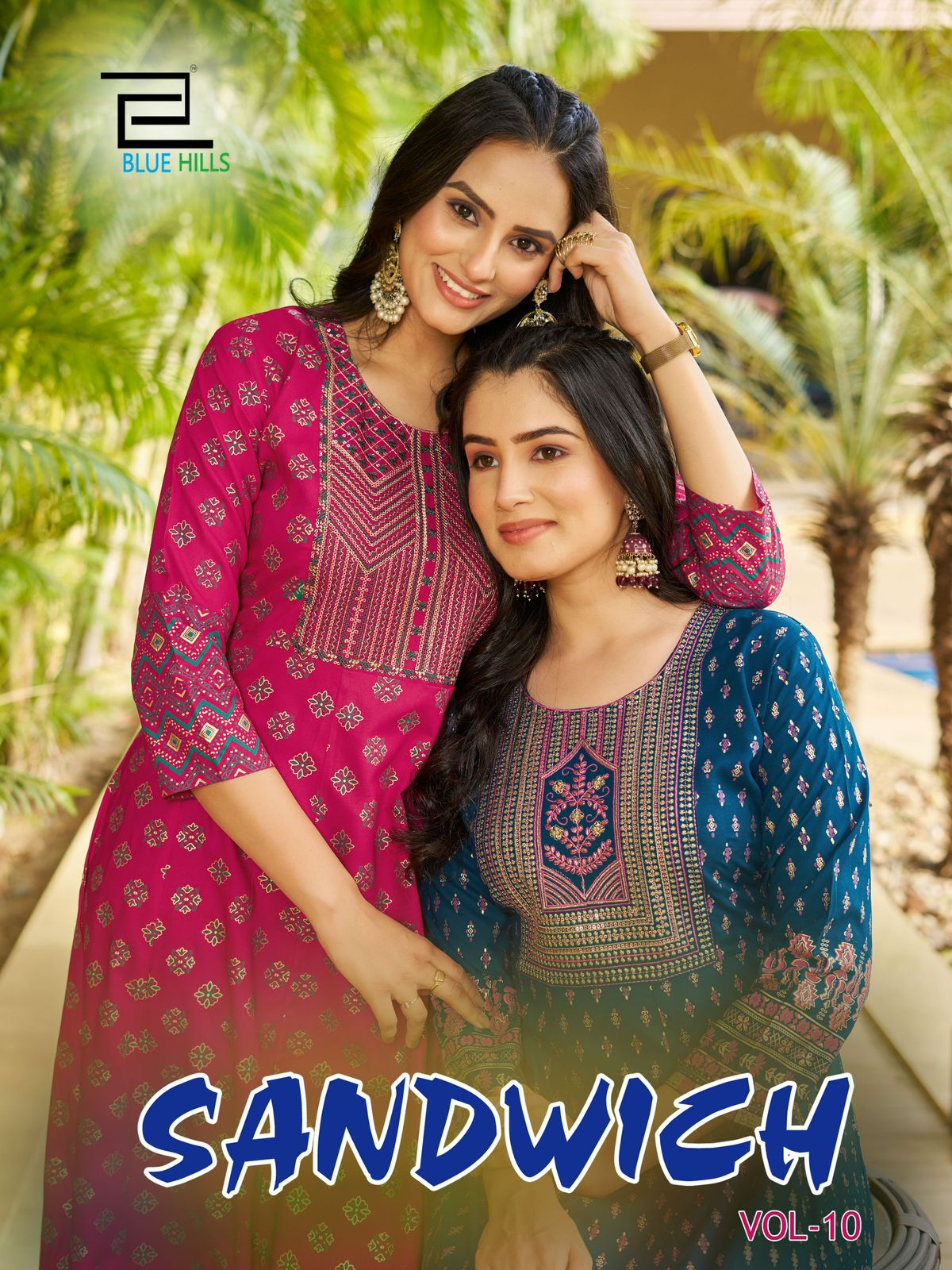 Sandwich Vol 10 Blue Hills Rayon 14Kg Anarkali Kurtis