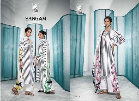 Sangam Sahiba Cotton Lawn Pant Style Suits