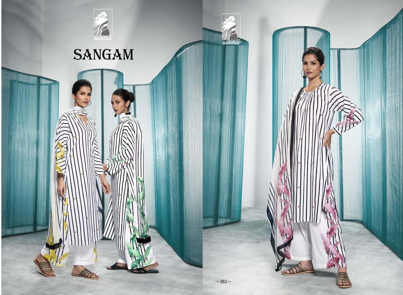 Sangam Sahiba Cotton Lawn Pant Style Suits