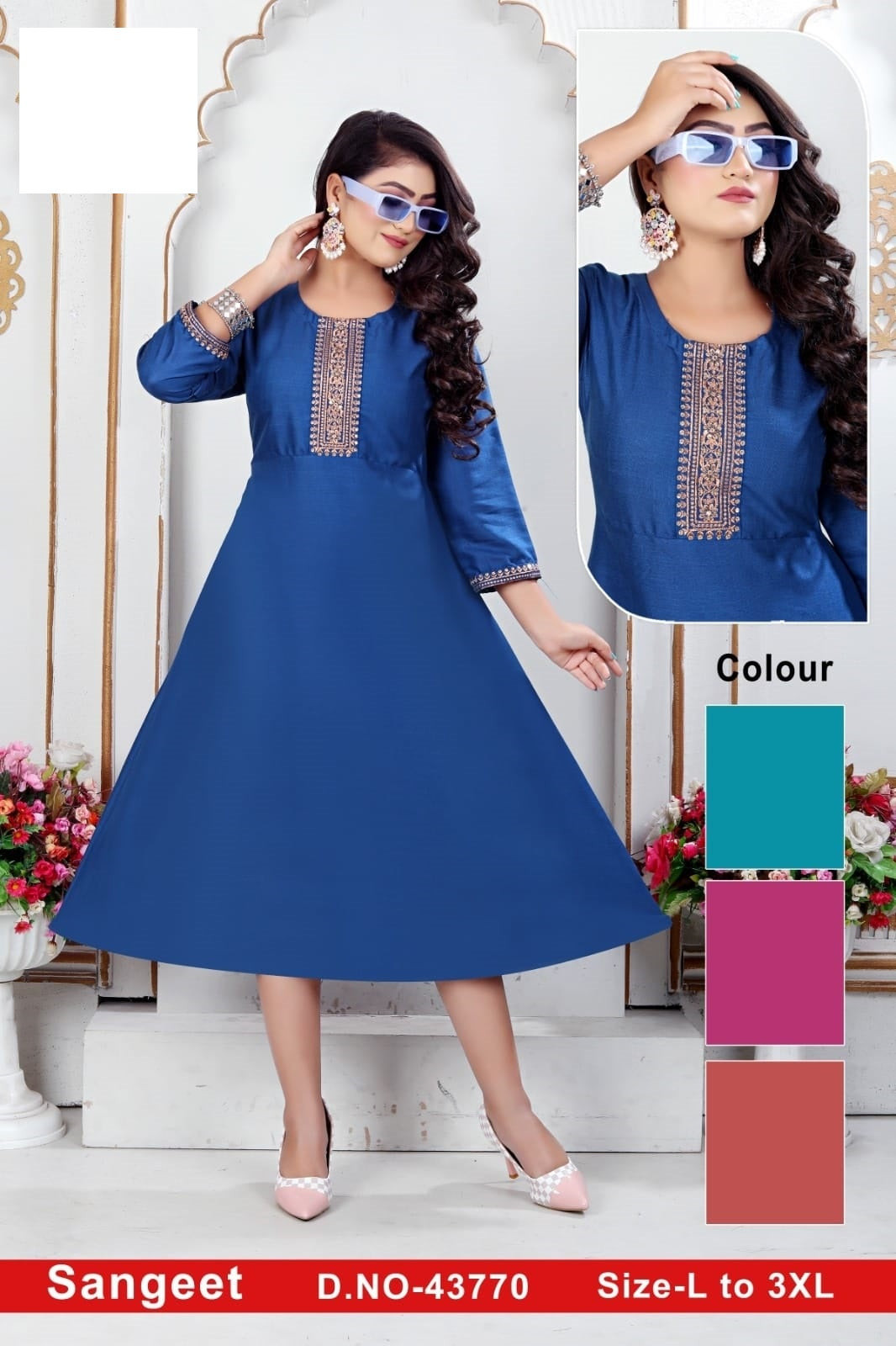 Sangeet Zoya Two Tone Anarkali Kurtis