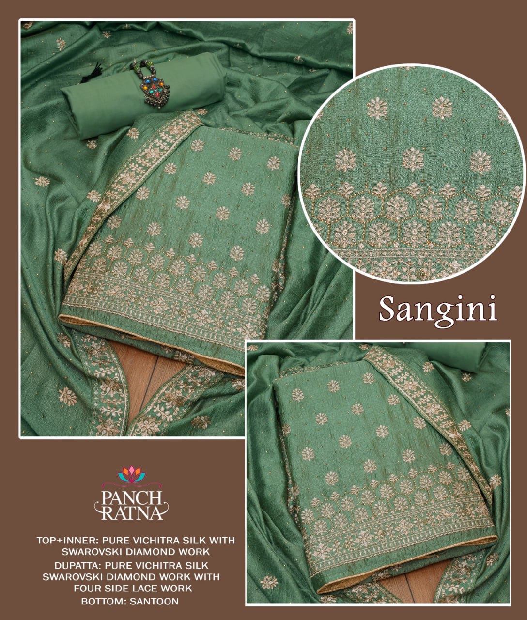Sangini Panch Ratna Vichitra Silk Salwar Suits