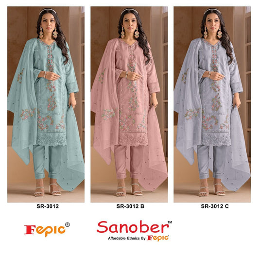 Sanober-3012 Fepic Organza Pakistani Readymade Suits