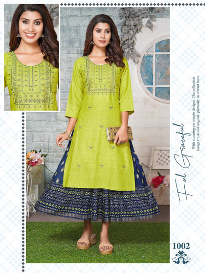 Santosh Vol 1 Kavinay Rayon Anarkali Kurtis