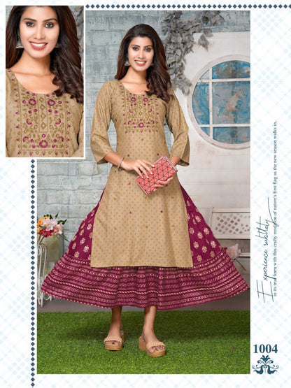 Santosh Vol 1 Kavinay Rayon Anarkali Kurtis