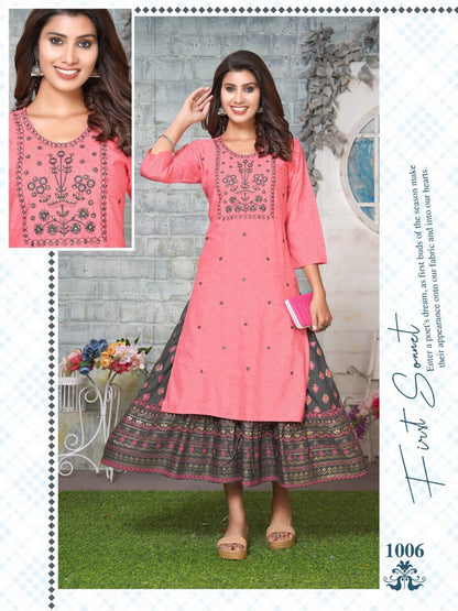 Santosh Vol 1 Kavinay Rayon Anarkali Kurtis