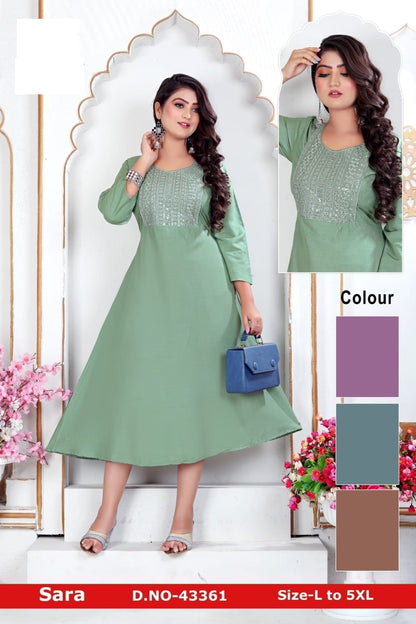 Sara Zoya Rayon Anarkali Kurtis