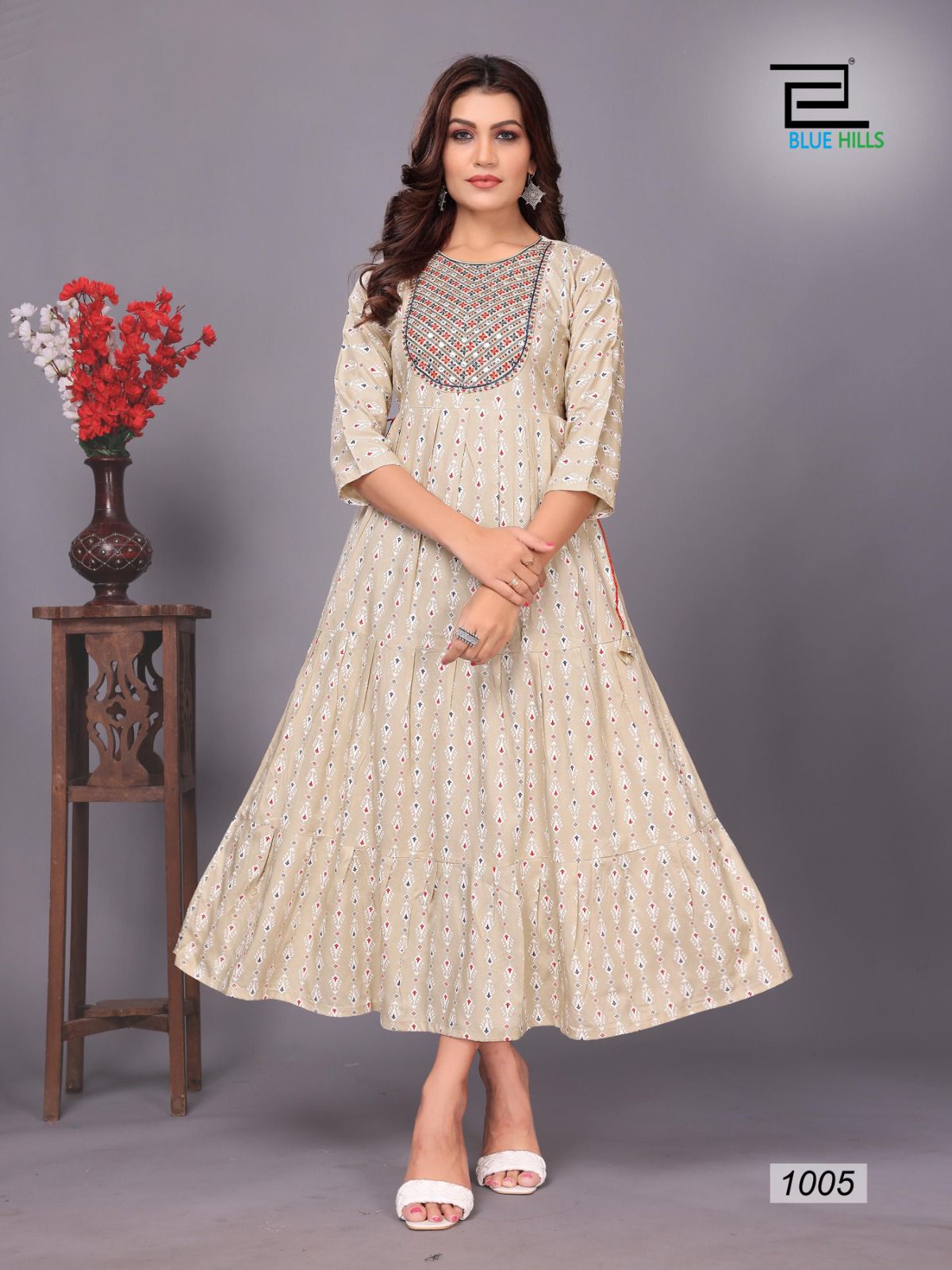 Sarfanaz Vol 10 Blue Hills Rayon One Piece