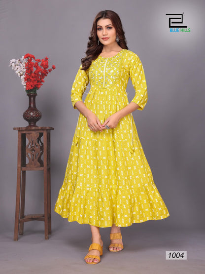 Sarfanaz Vol 10 Blue Hills Rayon One Piece