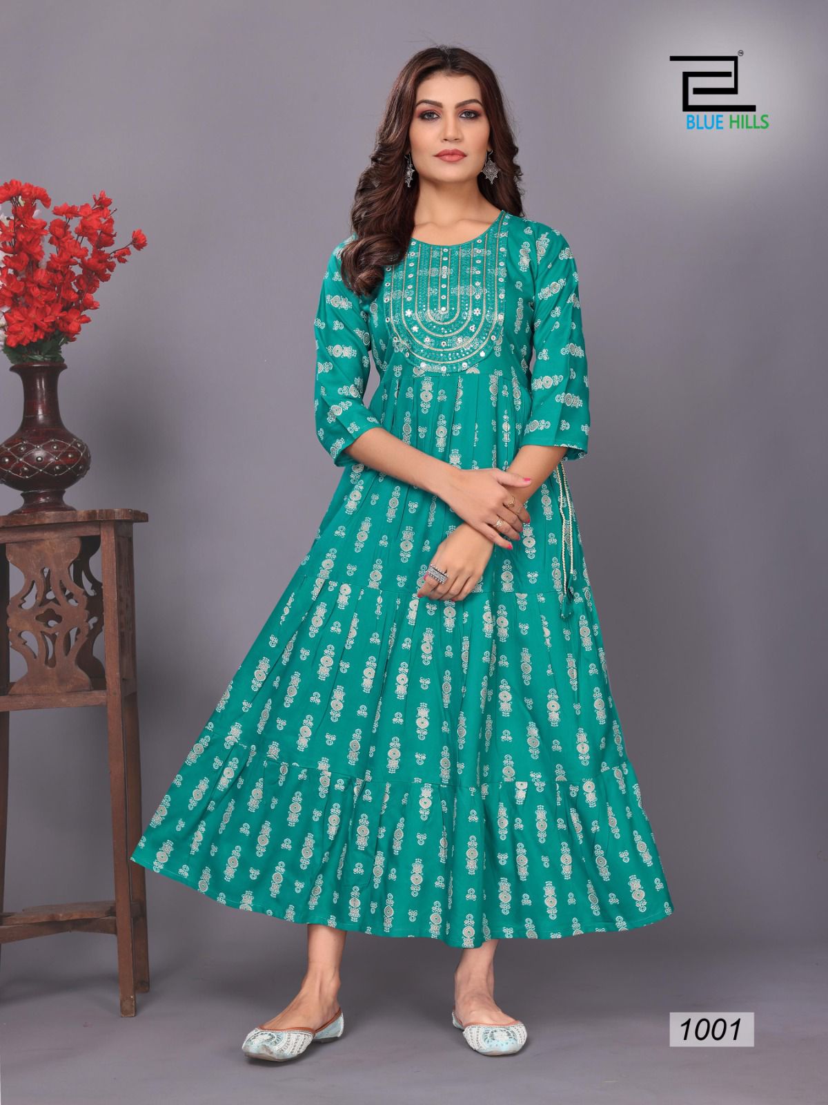 Sarfanaz Vol 10 Blue Hills Rayon One Piece