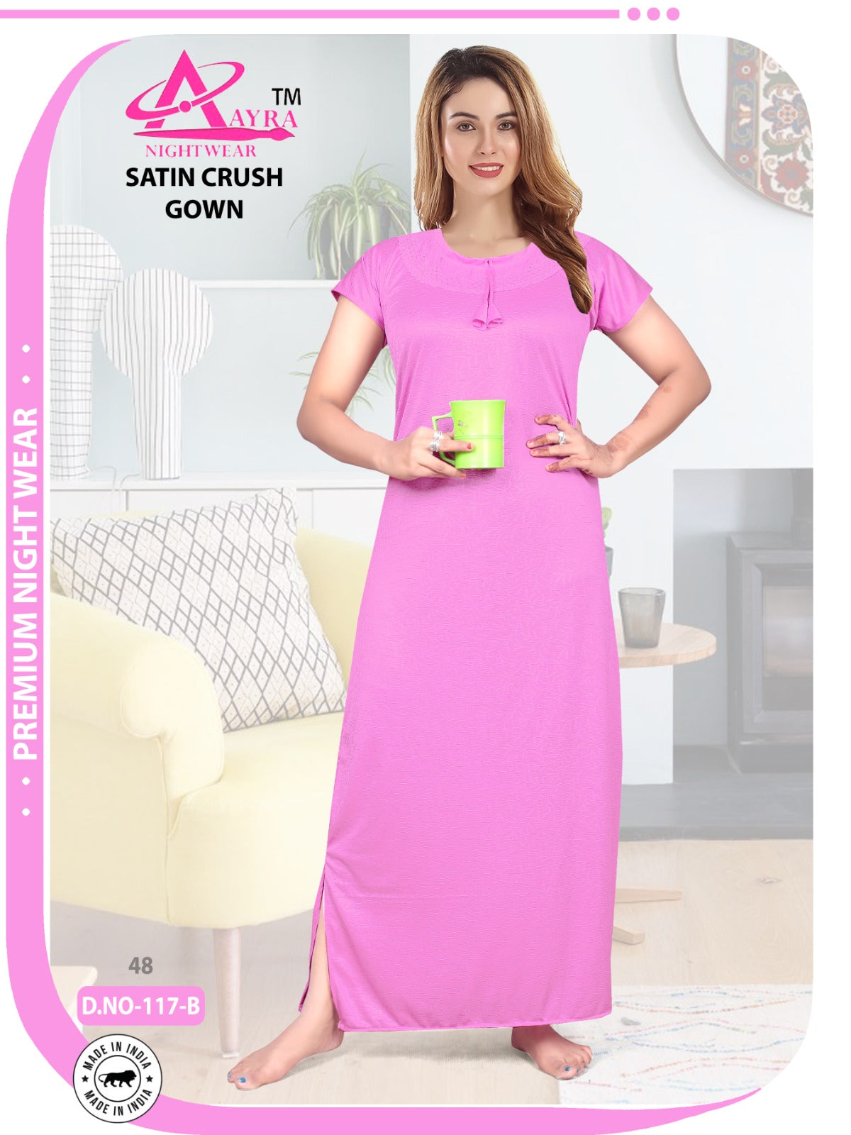 Satin-0703 Aayra Night Gowns