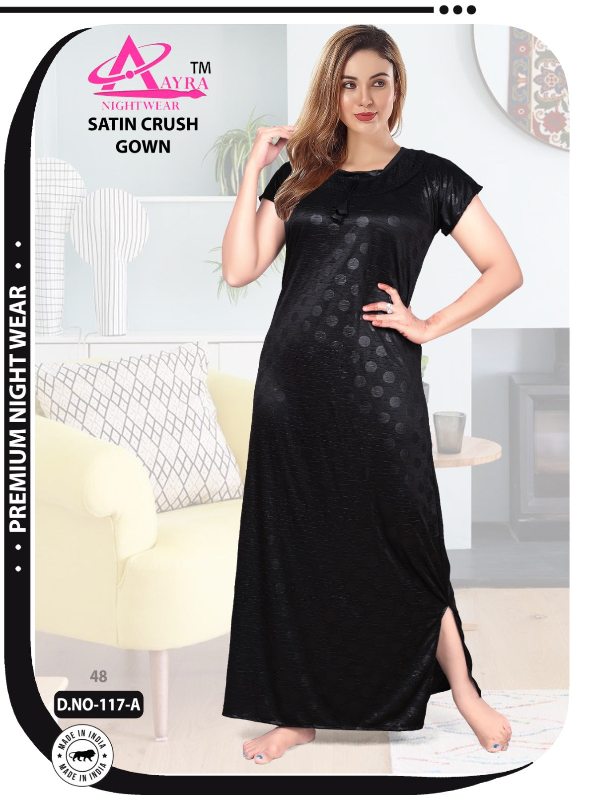 Satin-0703 Aayra Night Gowns