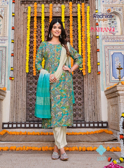 Satrangi Vol 1 Radhika Lifestyle Chanderi Readymade Pant Style Suits