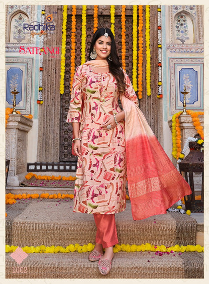 Satrangi Vol 1 Radhika Lifestyle Chanderi Readymade Pant Style Suits